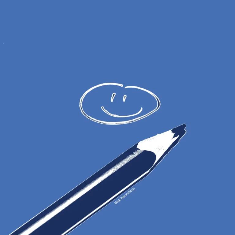Minimalistisch leben: Ein Bleistift und ein Smiley