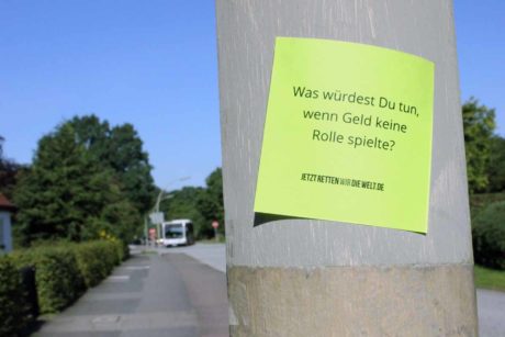 Streetart zu 100in1day: Nachdenkzettel
