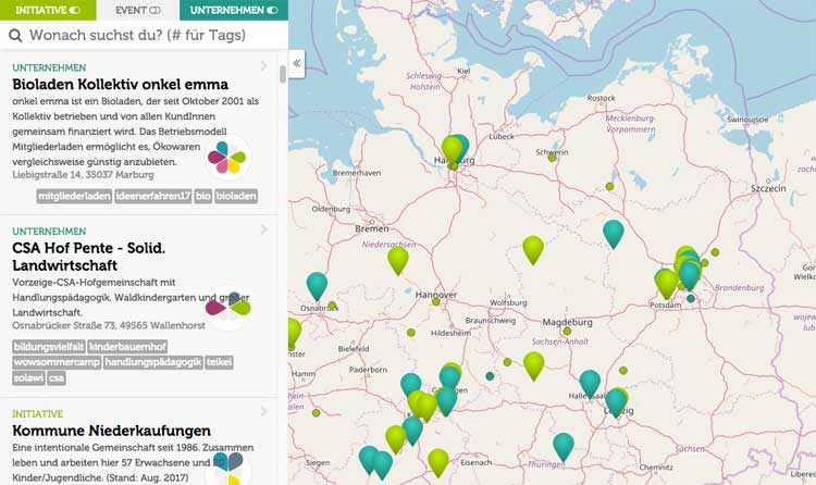 Die Karte von morgen: Initiativen des Wandels lokal finden