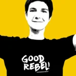 Ilona im T-Shirt mit der Aufschrift "Good Rebels"