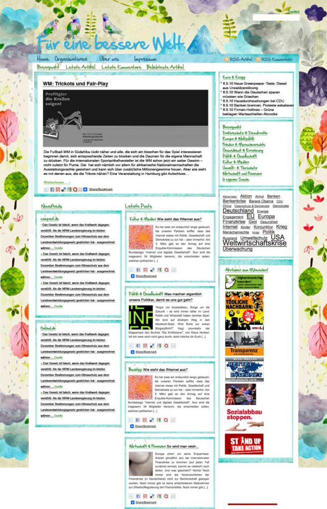 Unsere allererste Webseite 2007.