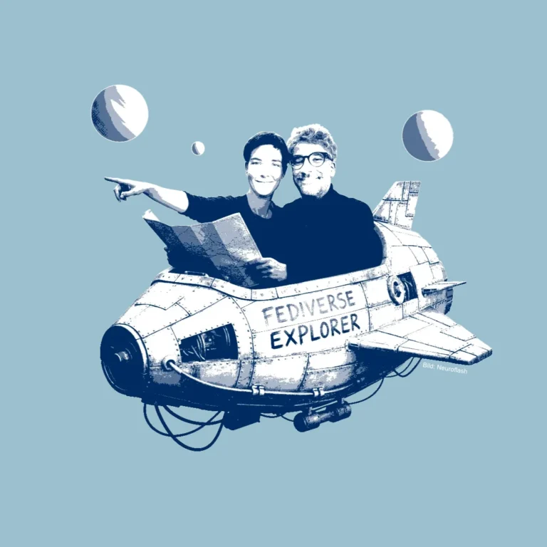 Ilona und Marek machen sich in einem kleinen Raumschiff auf den Weg ins Fediverse.